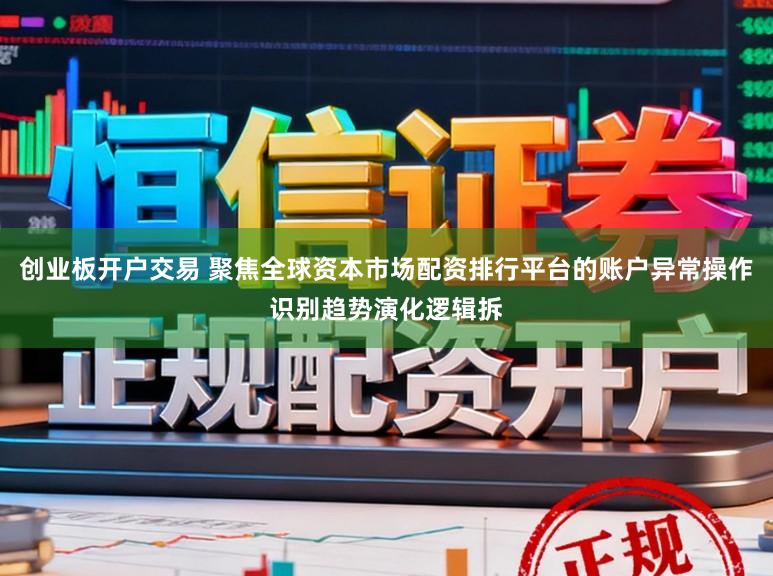 创业板开户交易 聚焦全球资本市场配资排行平台的账户异常操作识别趋势演化逻辑拆